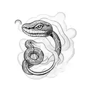 snake eating own tail tattoo design idea