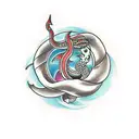 Jörmungandr simple circle tattoo design idea