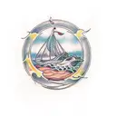 Jörmungandr simple circle tattoo design idea