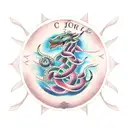 Jörmungandr simple circle tattoo design idea