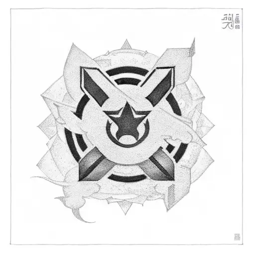 Incorporate the logos of BTS and Stray Kids in a tattoo inspired by traditional Korean art tattoo design idea