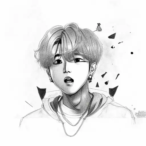 BTS and Stray kids kpop group collab tattoo design idea