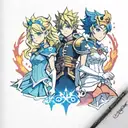 Aurora of child of light and Asta of Black Clover  tattoo design idea