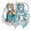 Aurora of child of light and Asta of Black Clover  tattoo design idea