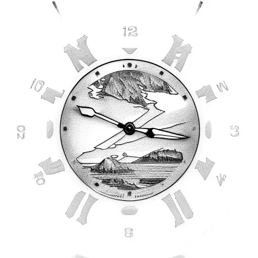 Newfoundland Canada with a watch and the dates November 1 2000 and August 31 2023 tattoo design idea