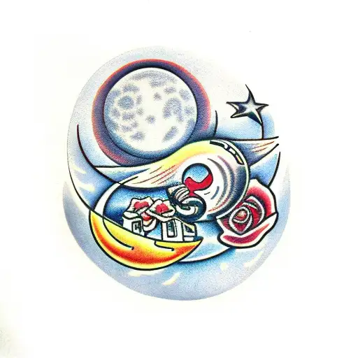 Sol y Luna tattoo design idea