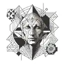 loner, lines tattoo design idea