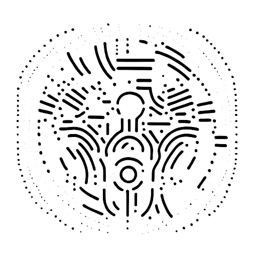 linea recta con H en braille tattoo design idea