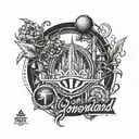 tomorrowland logo 3 persons part  tattoo design idea