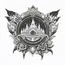 tomorrowland logo 3 persons part  tattoo design idea