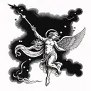 angel falling tattoo design idea