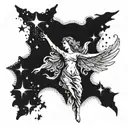 angel falling tattoo design idea