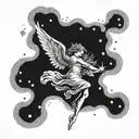 angel falling tattoo design idea