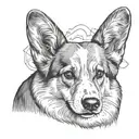 corgi ears outline eternal tattoo design idea