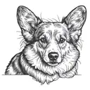 corgi ears outline eternal tattoo design idea