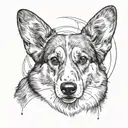 corgi ears outline eternal tattoo design idea