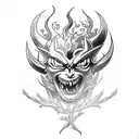 Combine elements from Black Clover and Demon Slayer into a tattoo design that represents growth through pain tattoo design idea