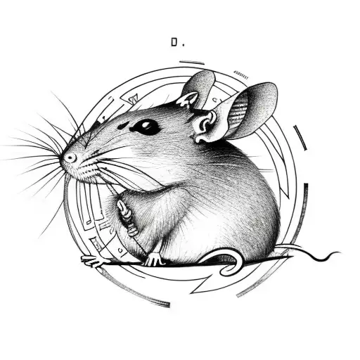 Premium AI Image  Sketch for a tattoo rat ball or rat king