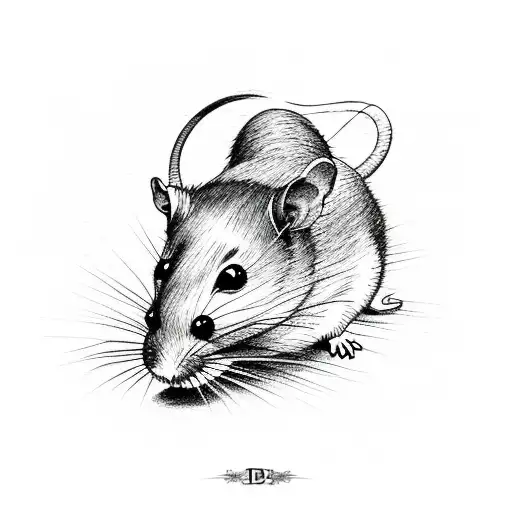 Premium AI Image  Sketch for a tattoo rat ball or rat king