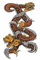 inca cross, scorpion , bear paw and anaconda coiling around an ancient tattoo design idea