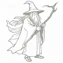 Gandalf wandering fine line work tattoo tattoo design idea