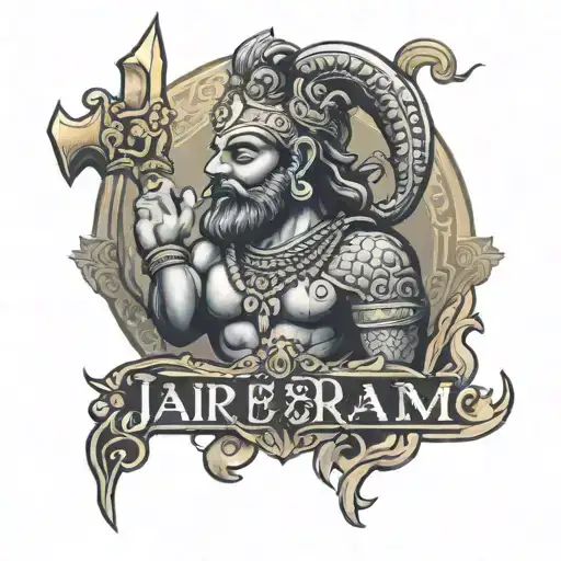 Jai Shree Ram text tattoo design idea