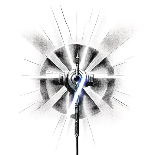 lightsaber cross sword jedi tattoo design idea