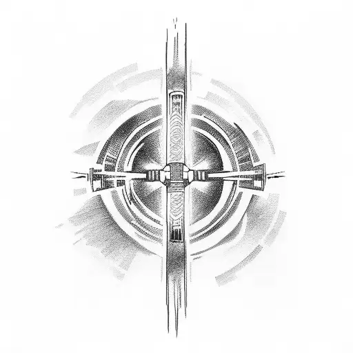 lightsaber cross tattoo design idea