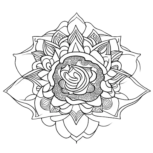 fine Line lotus flower Alchemist symbols body mind and soul tattoo design idea
