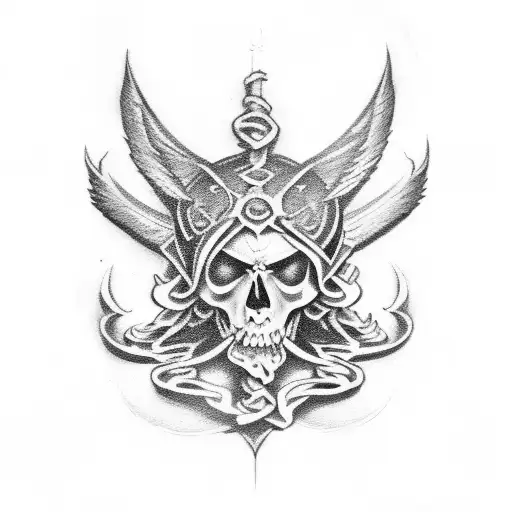 st. Michael fighting  tattoo design idea