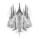 Gothic cathedrals tattoo design idea