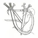 two swords made out of crackers  tattoo design idea