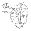 two swords made out of crackers  tattoo design idea