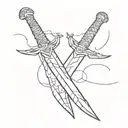 two swords made out of crackers  tattoo design idea