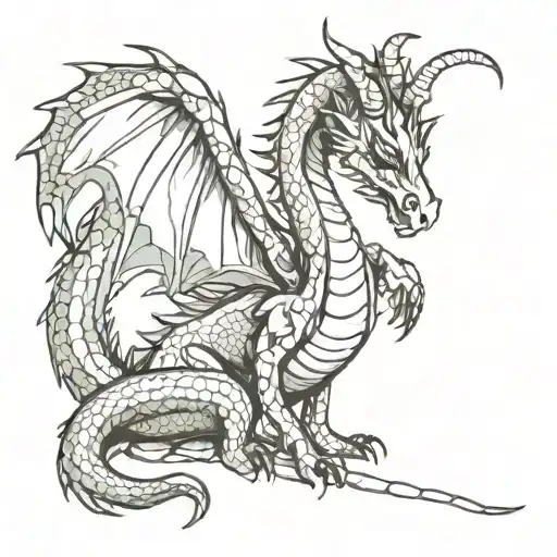 Semicolon dragon tattoo design idea