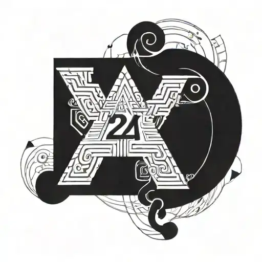 A geometric pattern incorporating the 217 area code and musical symbols tattoo design idea