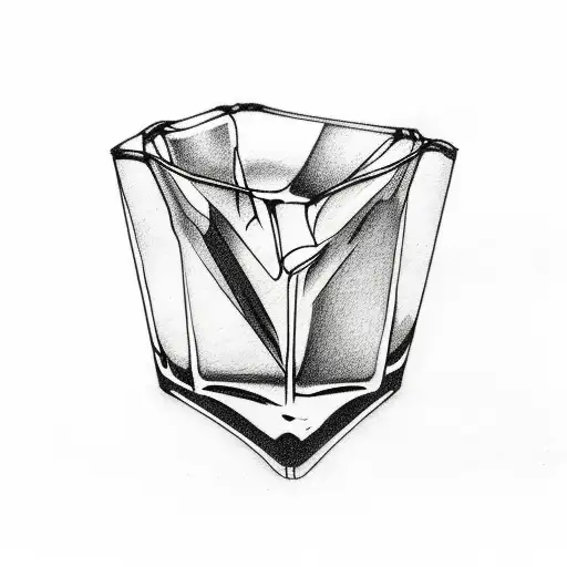 broken whiskey glass tattoo design idea