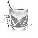 broken whiskey glass tattoo design idea