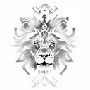 Chinese letters, lion tattoo design idea