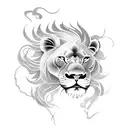 Chinese letters, lion tattoo design idea