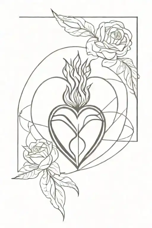 sacred heart tattoo design idea