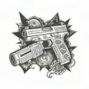 UZI tattoo design idea