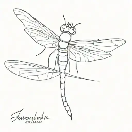 no detail fine line simple dragonfly tattoo design idea