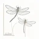 no detail fine line simple dragonfly tattoo design idea