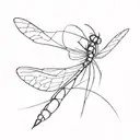 no detail fine line simple dragonfly tattoo design idea