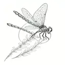 no detail fine line simple dragonfly tattoo design idea