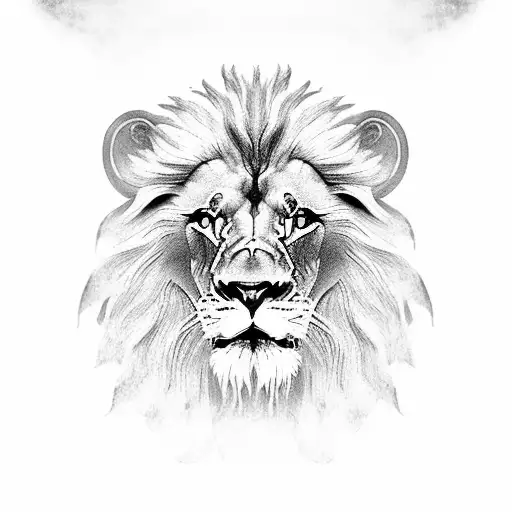 lion roaring black and white photo with Rembrandt lighting  tattoo design idea