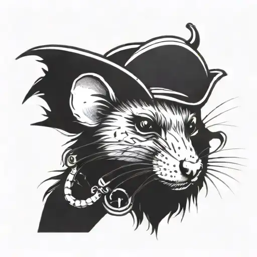 Evil rat pirate tattoo design idea