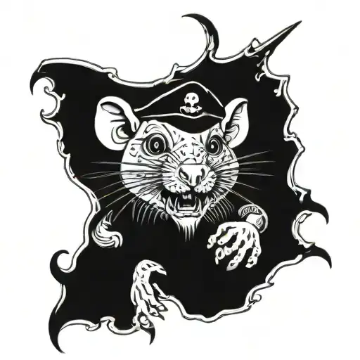Evil rat pirate tattoo design idea