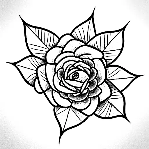 casa con flores  tattoo design idea